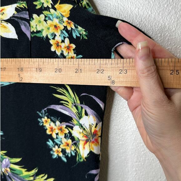 Lovestitch Black Teal Yellow Multi Short Sleeve Collared Button Hawaiian Shirt L - Picture 11 of 12